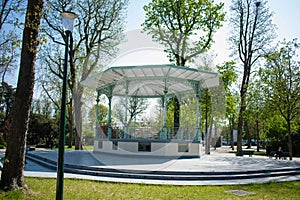 Music kiosk in the garden of ChampsÃÂ Elysees, Paris photo